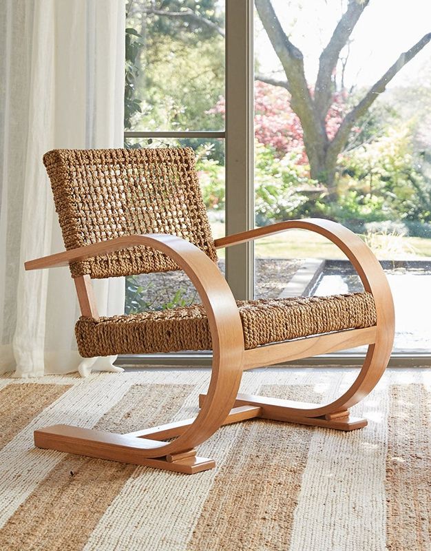 FRENCH MODENIST ARMCHAIR - WATER HYACINTH