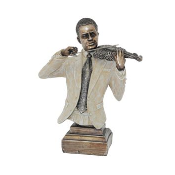 Musician With Violin - White Jacket