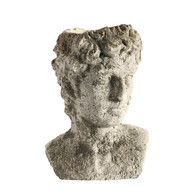 ROUGH CERAMIC GREY MALE BUST - LARGE