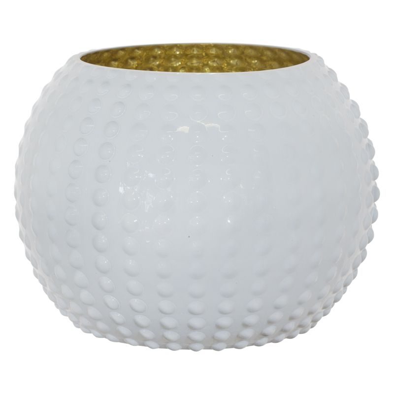 SEA URCHIN WHITE BALL VASE - LARGE