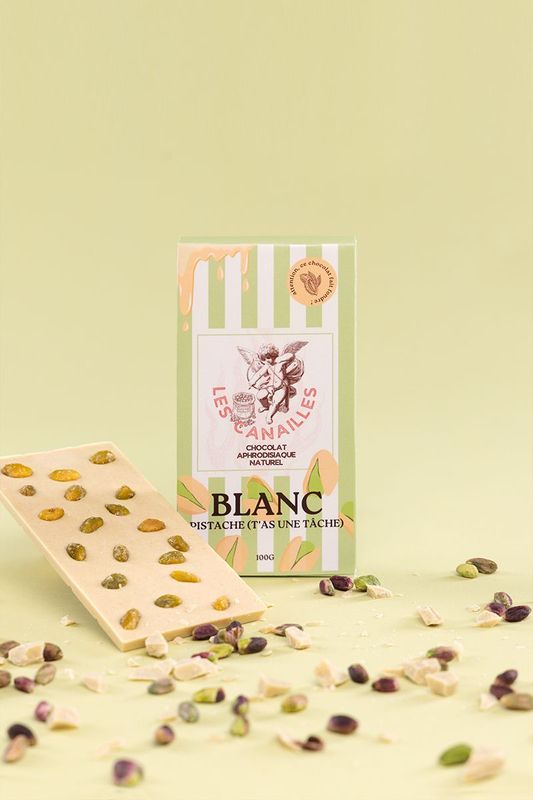 Chocolat blanc pistache - Tablette 100g