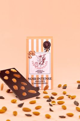 Chocolat noir amandes caramélisées - Tablette 100g