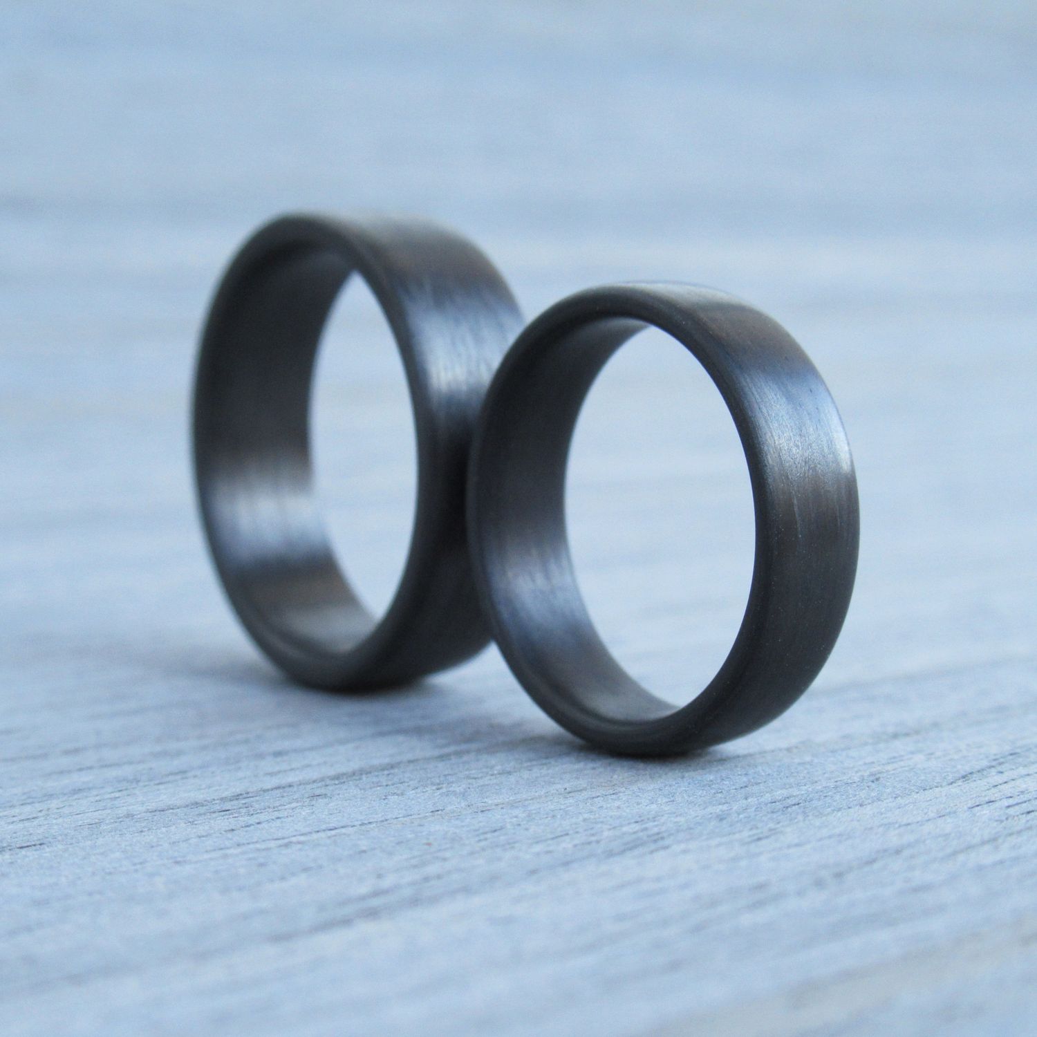 Poročni karbonski prstani set