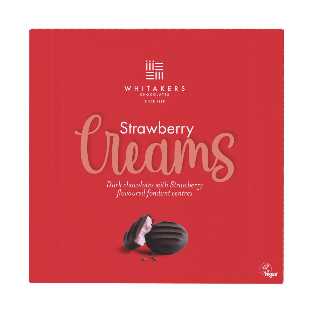 Dark Chocolate Strawberry Fondant Creams, by Whitakers