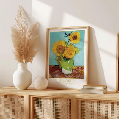 Van Gogh - Sunflowers 'First Version' - Gold Foil Printed Wall Art Print