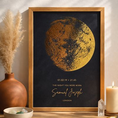 Moon Phase on the Night You Were Born Foil Print – Custom Moon Art, Personalized Moon Art Print Moon Phase on the Night You Were Born Foil Print – Custom Moon Art, Personalized Moon Art Print