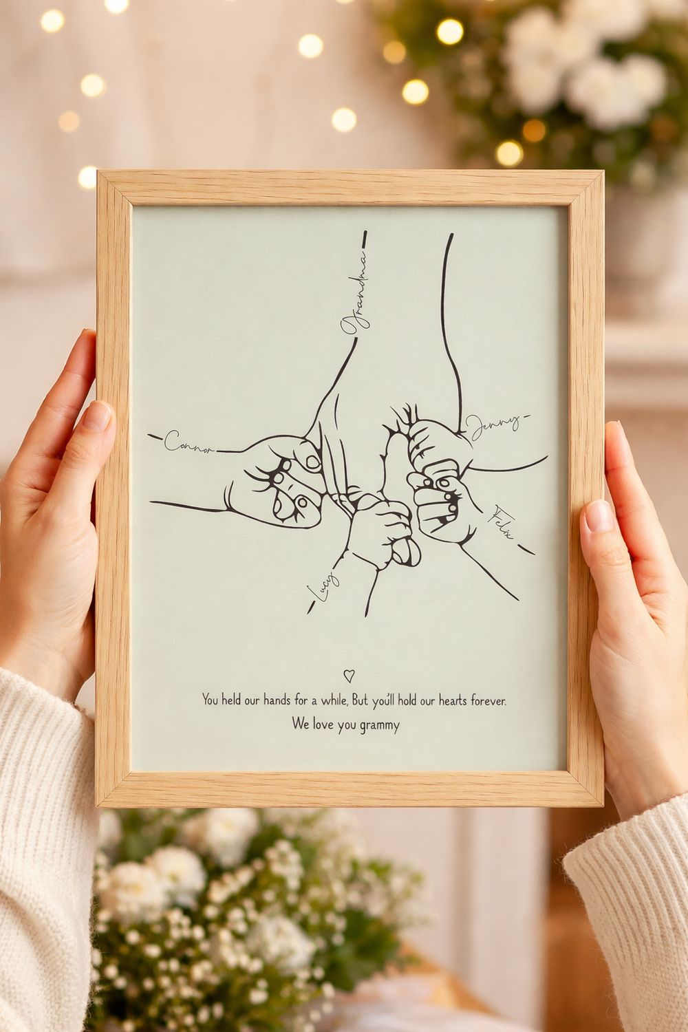 Personalised Mum and Children Line Art Print – Custom Mother’s Day Gift