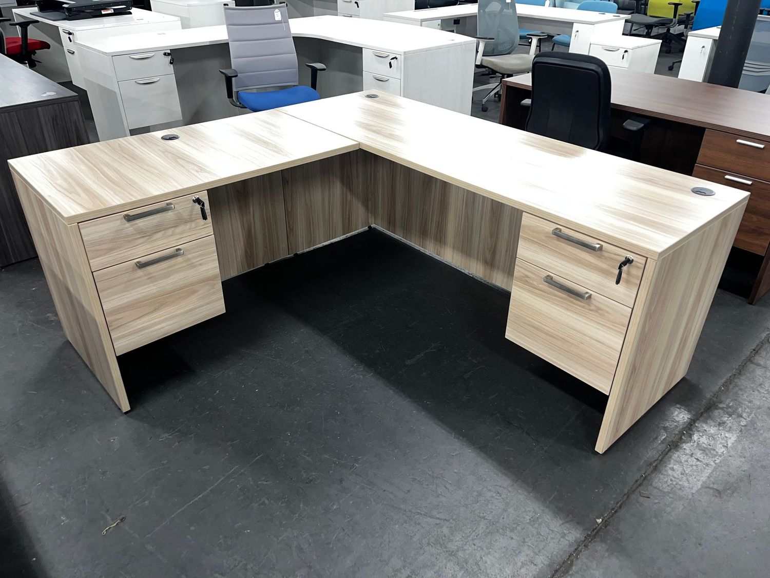 American Elm Credenza L Desk