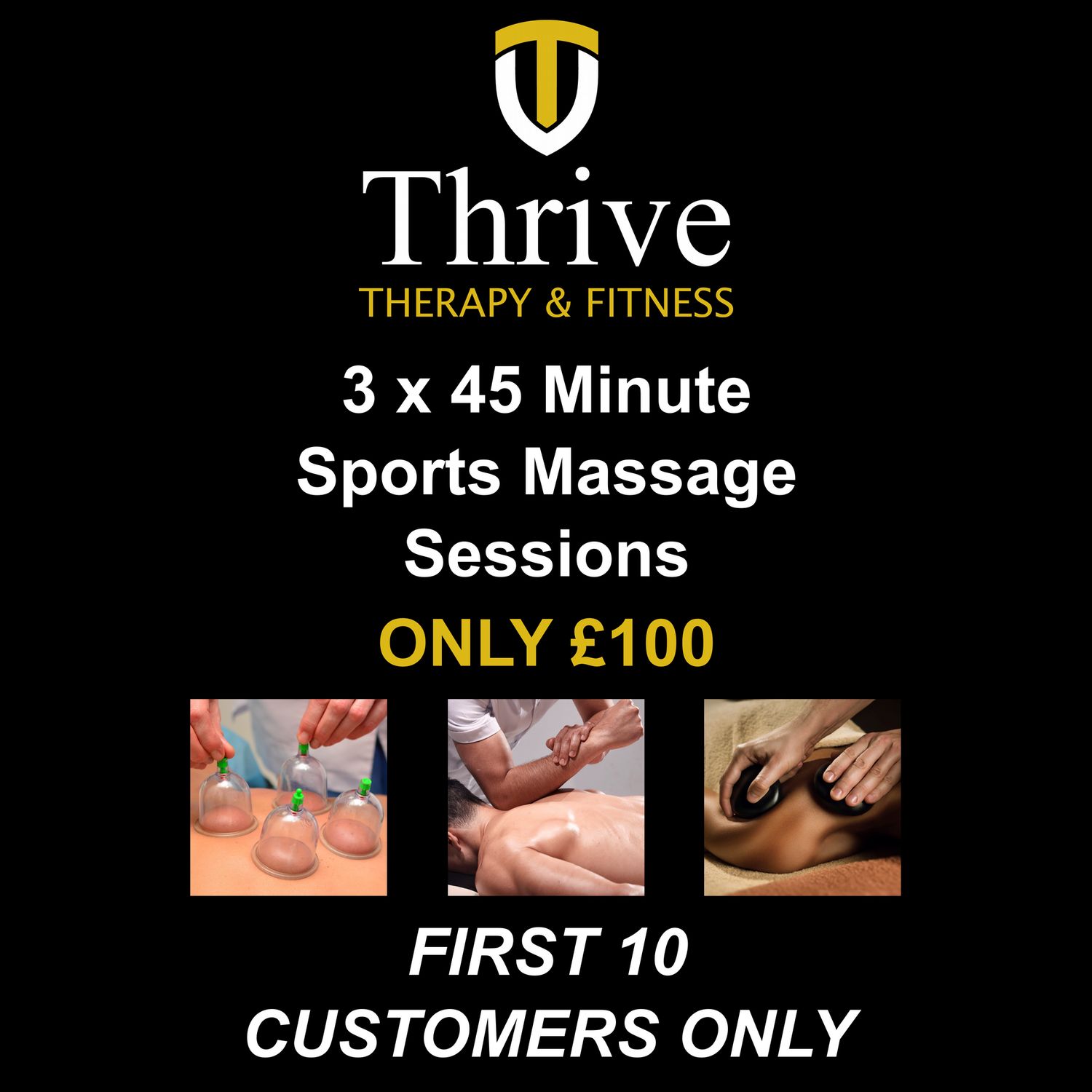 3 x 45 Minute Sports Massage Sessions - ONLY £100