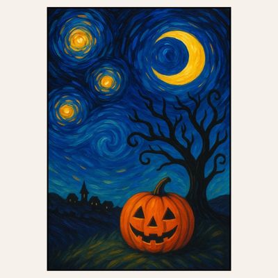 Paint &amp; Sip “Jack-O-Lantern Starry Night” Thurs Oct 29 2:00-4:00pm