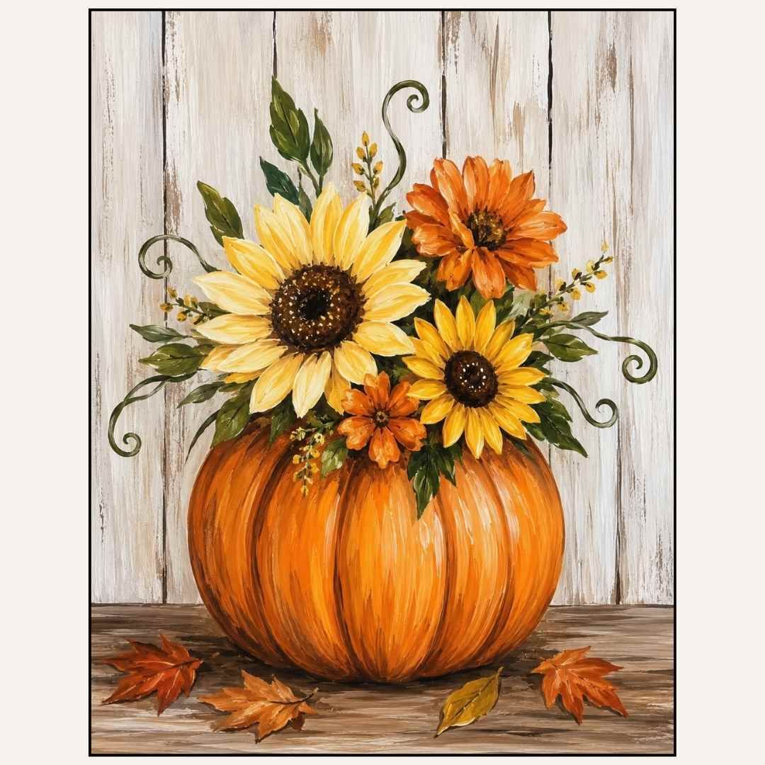 Paint &amp; Sip “Flowers &amp; Pumpkin” Sat Nov 7 2:00-4:00pm
