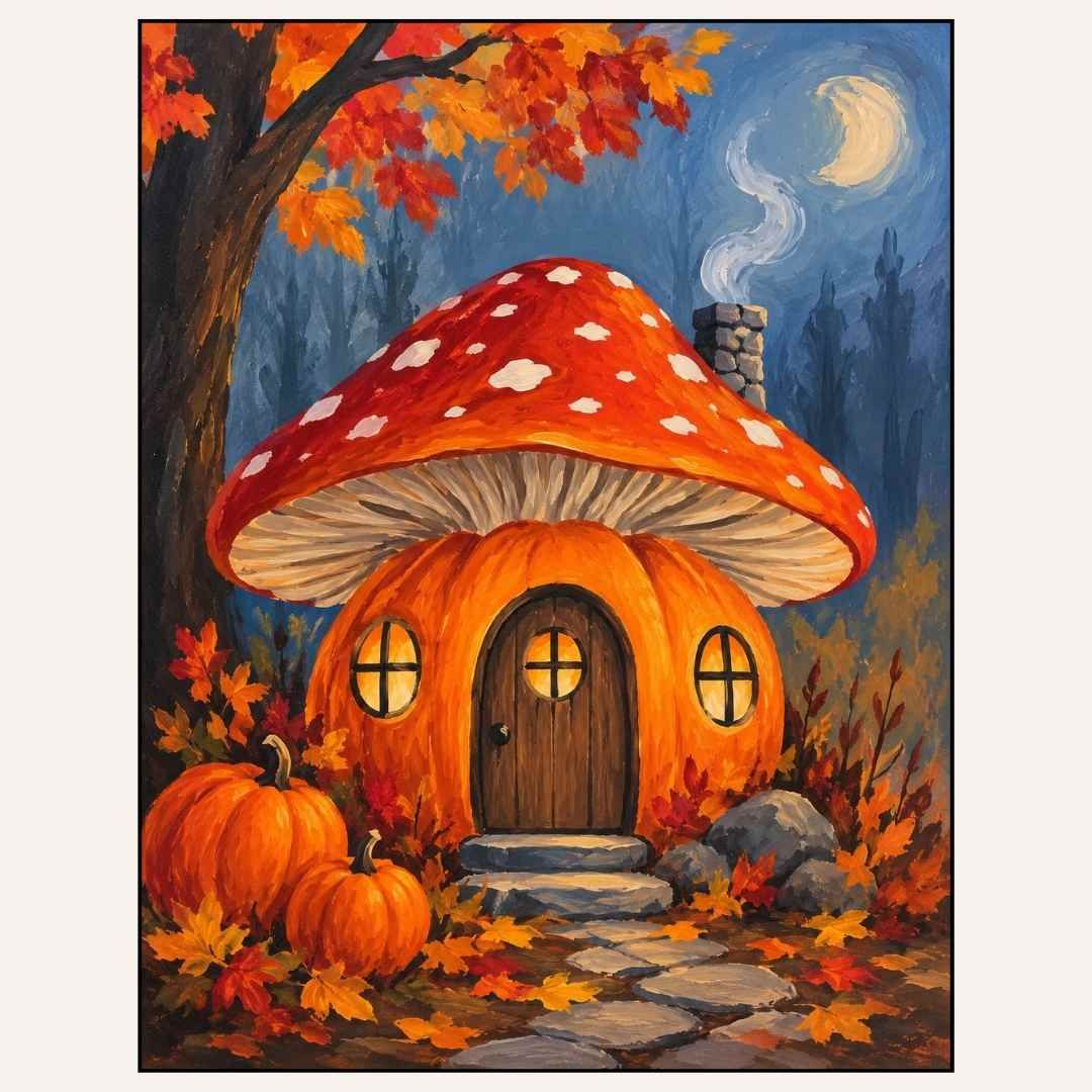 Paint &amp; Sip “Pumpkin Mushroom House” Fri Nov 13 6:30-8:30pm