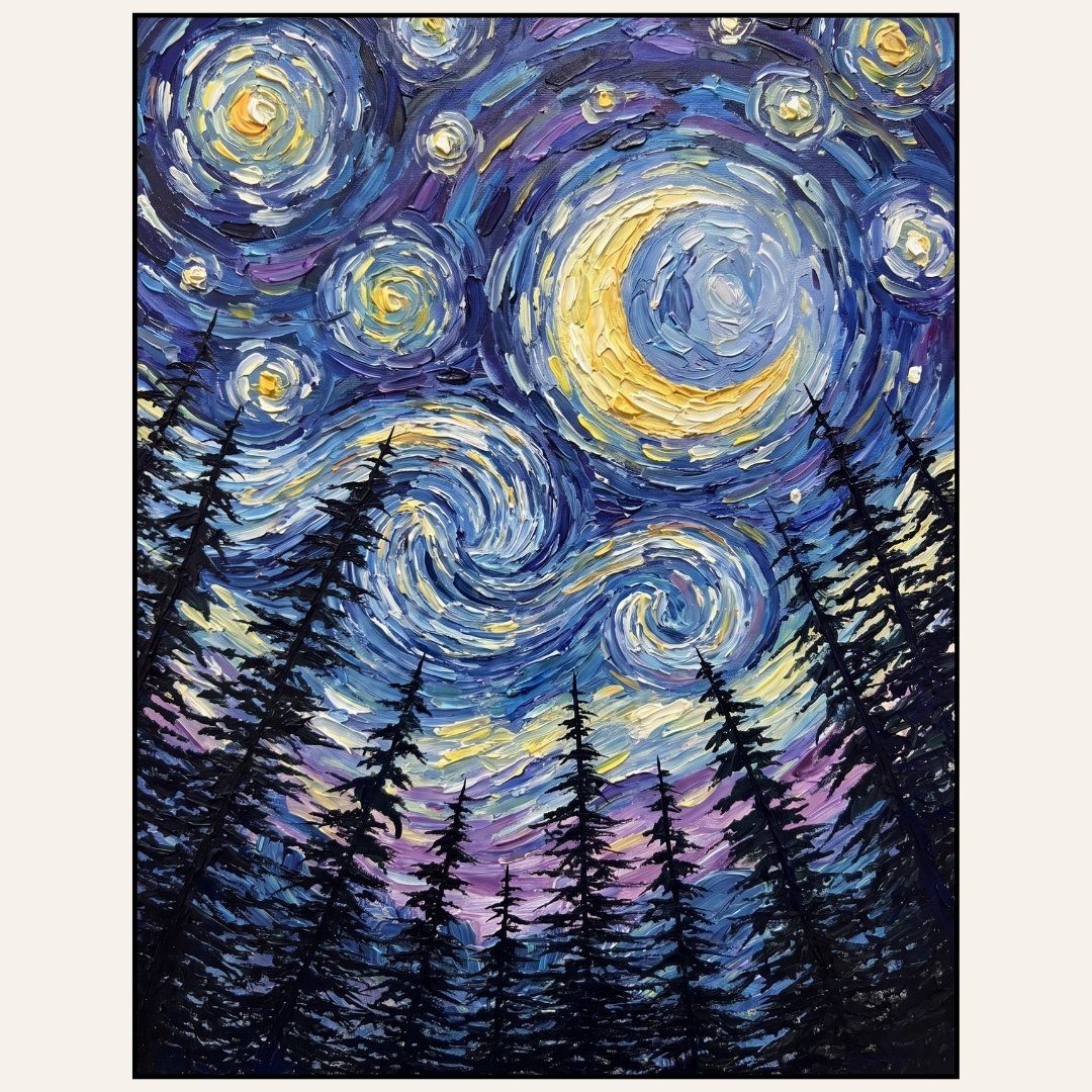 Paint &amp; Sip “Starry Night Forest” Sat Nov 21 6:30-8:30pm