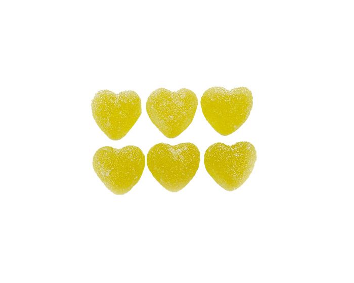 Gesuikerde hartjes - geel - 1 kg