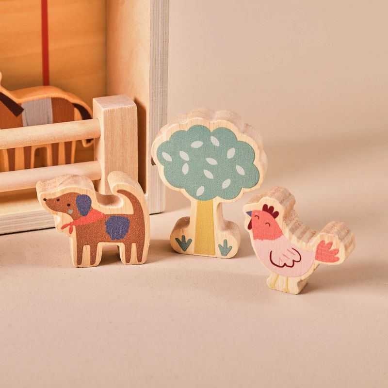 Just Bee Kids Maison de ferme en bois avec personnages certifiée FSC – Jeu d'imitation – photo prod…