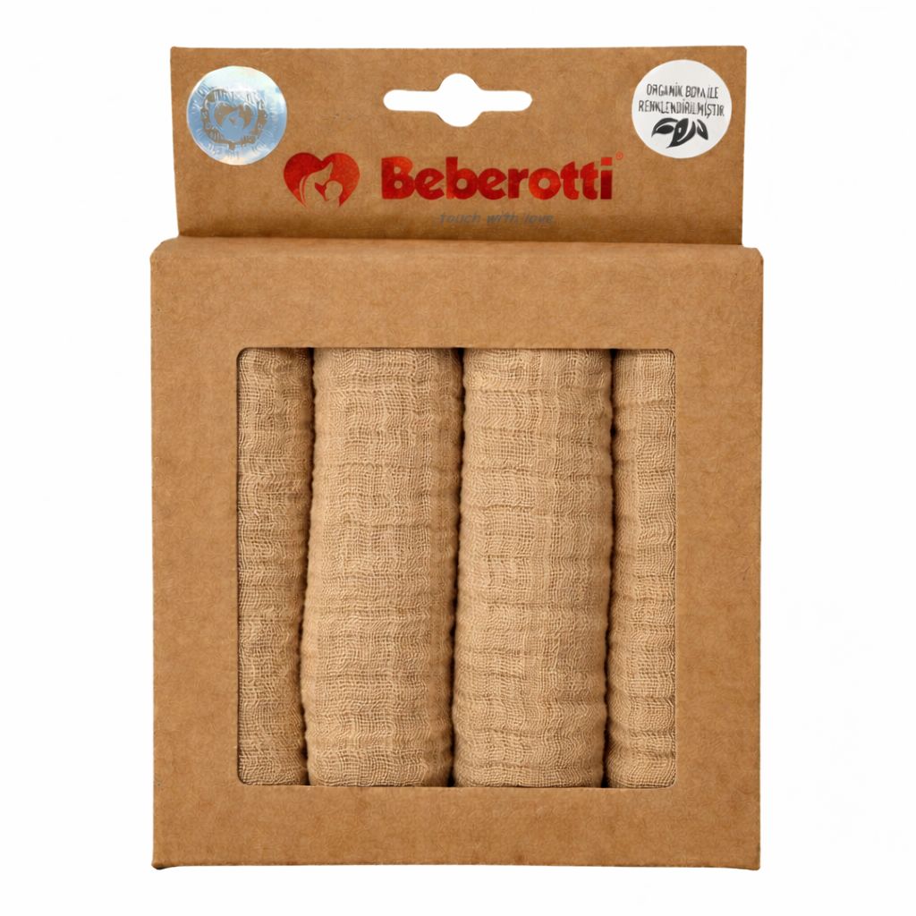 Organic Muslin Baby Handkerchief-muslin face Towel, 4 pieces in each Grey stars