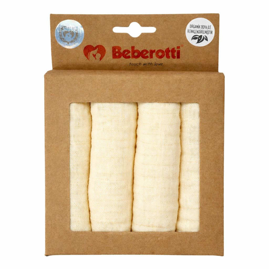 Organic Muslin Baby Handkerchief-muslin face Towel, 4 pieces in each Grey stars