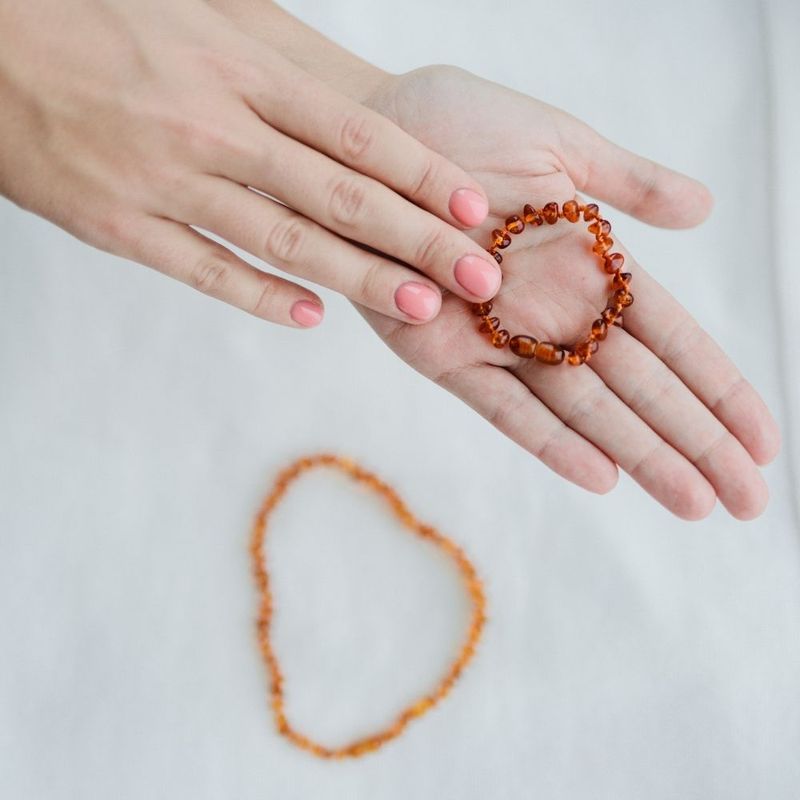 Zero.99 Collana d'ambra per neonati - Collana naturale per la dentizione dei bambini, Cognac – foto…
