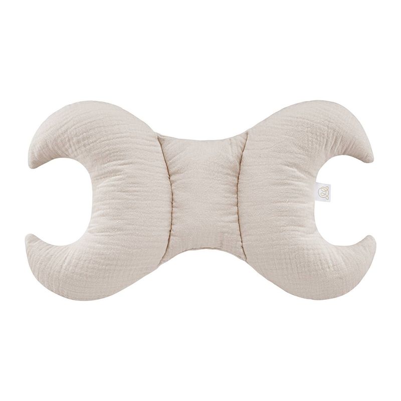 Oreiller bébé antichoc en mousseline beige