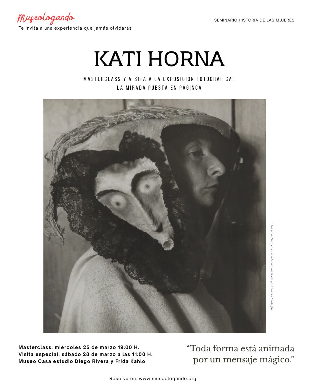 Kati Horna Masterclass y visita a la exposición fotográfica: La mirada puesta en página