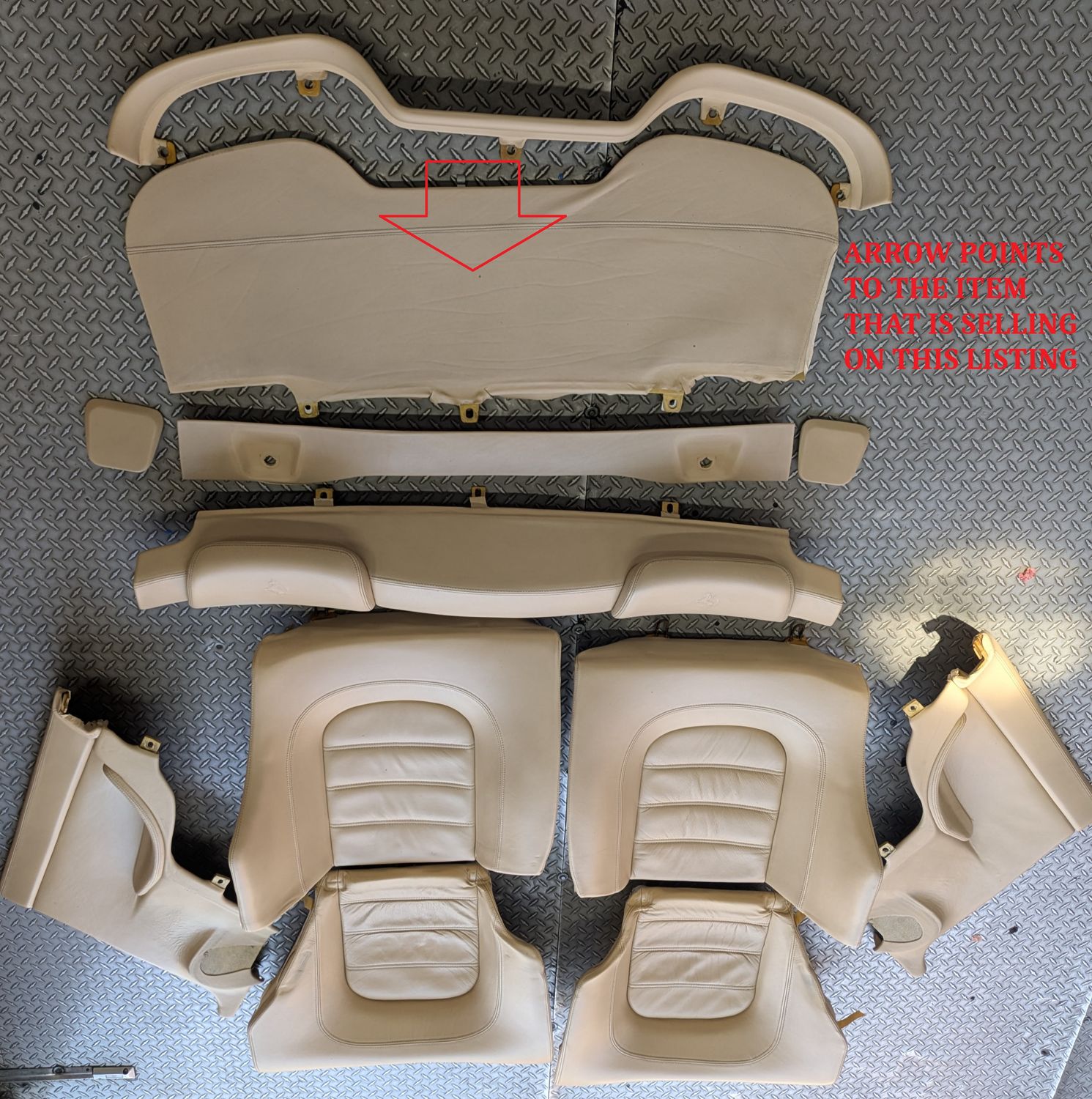 FERRARI  456M REAR DECK TRIM ON LEATHER CREAM