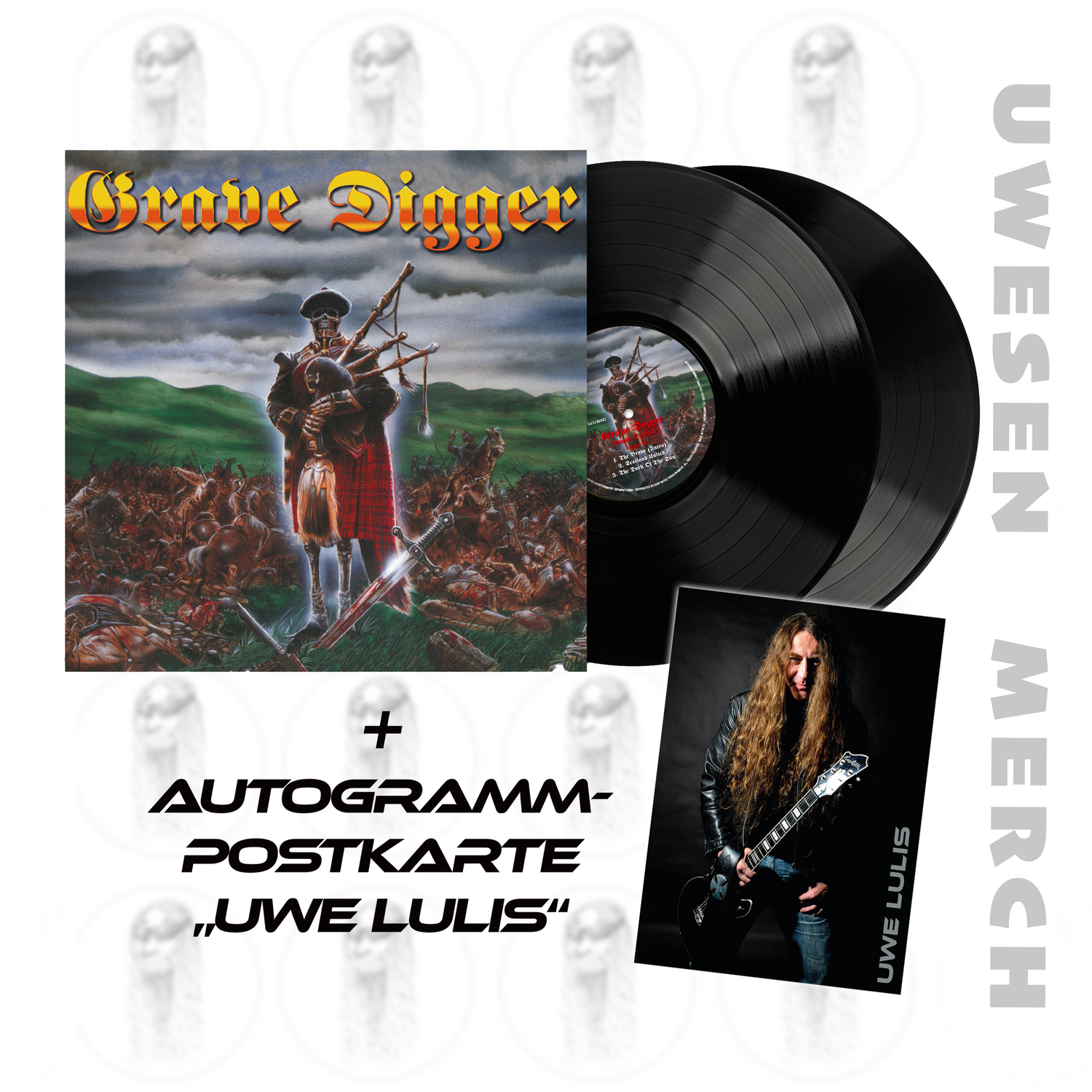 Grave Digger - Album "Tunes of War" (2LP) inkl. signierte Autogrammkarte "Uwe Lulis"