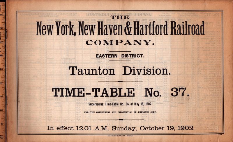 New Haven Taunton Division 1902