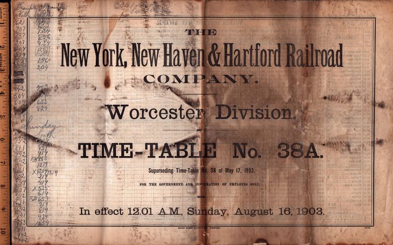 New Haven Worcester Division 1903