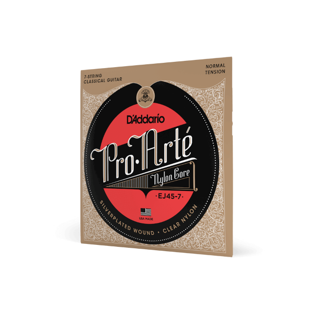 D'Addario EJ45-7 - Normal Tension Nylon Strings for 7 String Classical Guitar