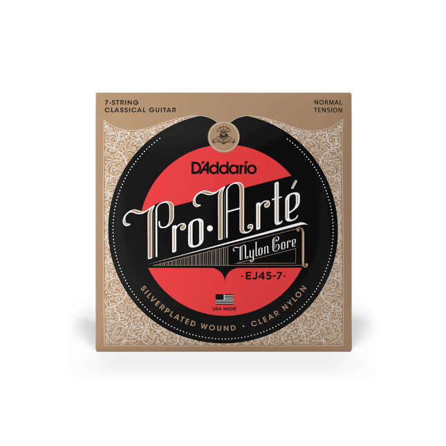 D'Addario EJ45-7 - Normal Tension Nylon Strings for 7 String Classical Guitar D'Addario EJ45-7 - Normal Tension Nylon Strings for 7 String Classical Guitar