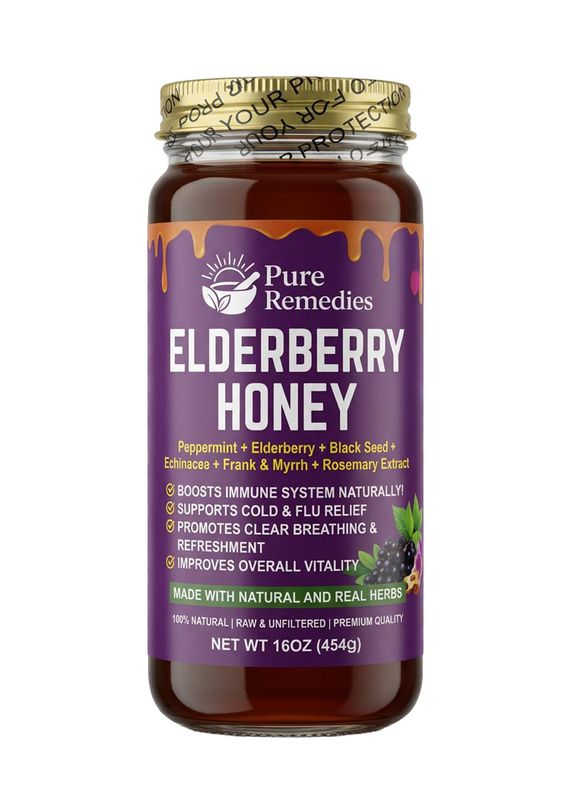 ​Elderberry Honey (16 oz / 454 g) — Immune + Respiratory Support Blend