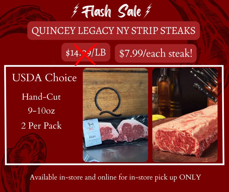 Hand Cut NY Strip Steaks