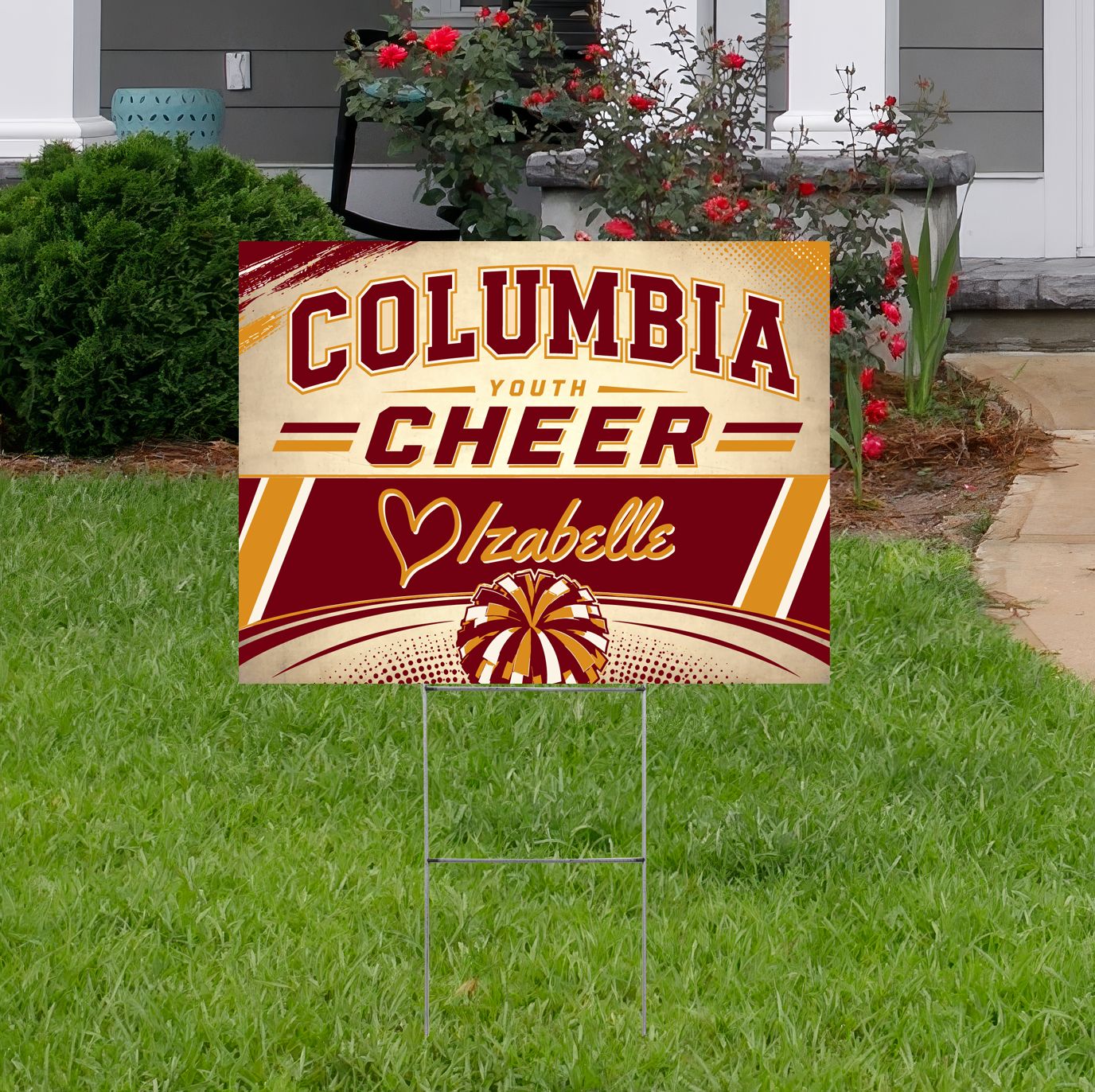 Columbia Youth Cheer Custom Yard Sign Columbia Youth Cheer Custom Yard Sign