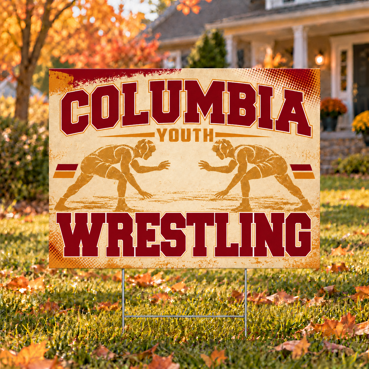 Columbia Youth Wrestling Custom Yard Sign