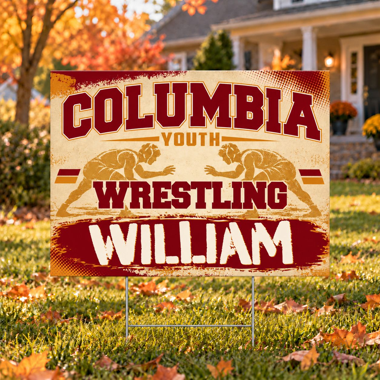 Columbia Youth Wrestling Custom Yard Sign