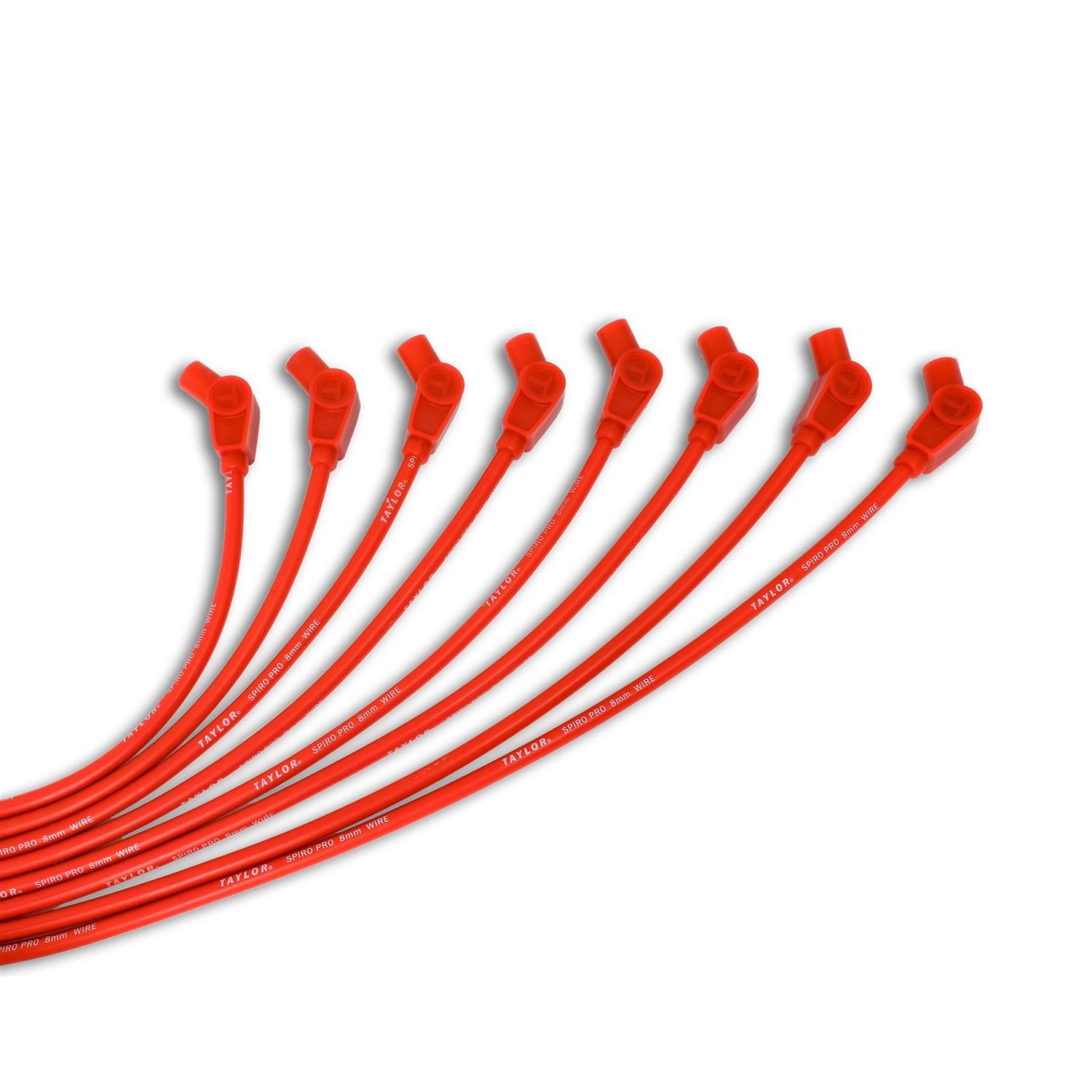 Taylor Spiro-Pro 8mm Spark Plug Wire Set, Red, 45°/135° Boots