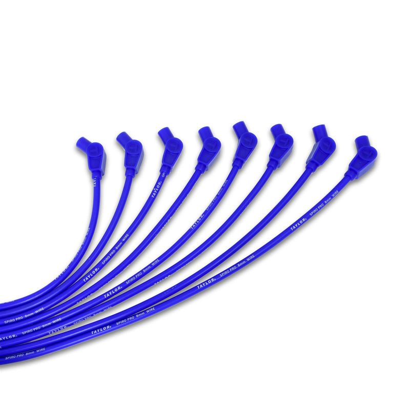 Taylor Spiro-Pro 8mm Spark Plug Wire Set, Blue, 135° Boots