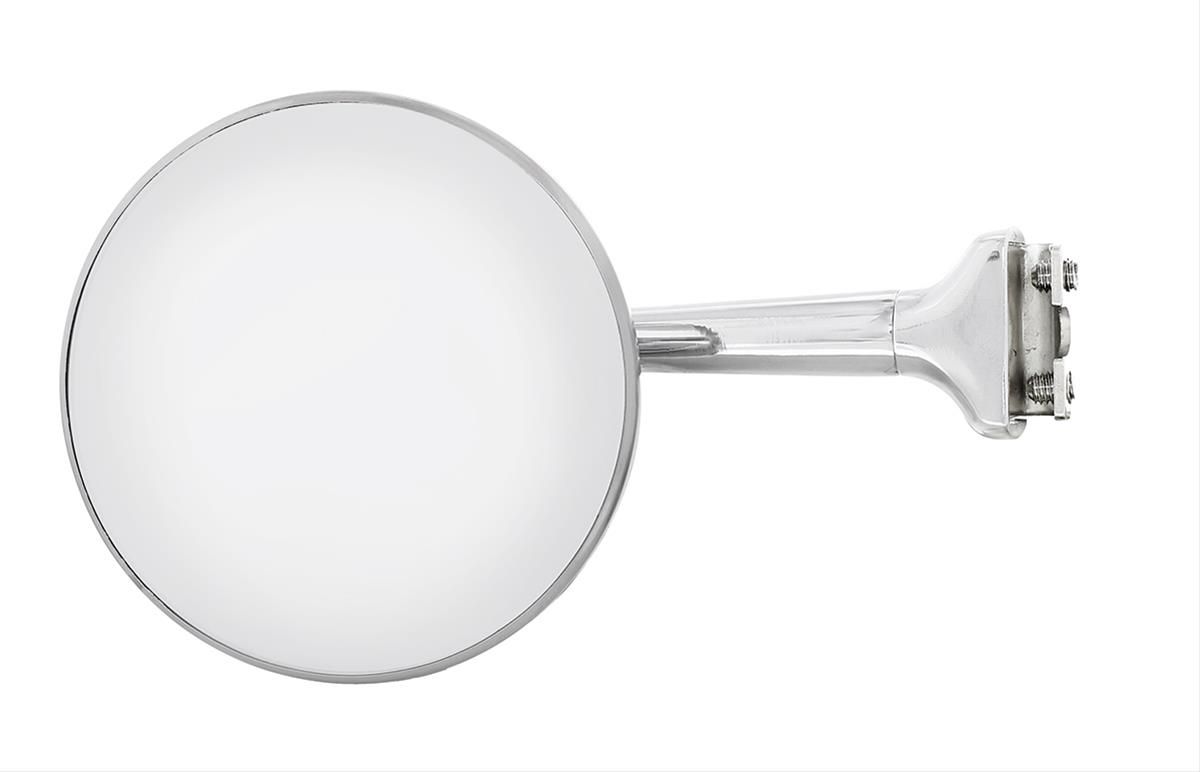 4" Stainless Steel Peep Mirror with Chrome Straight Arm, Convex Glass