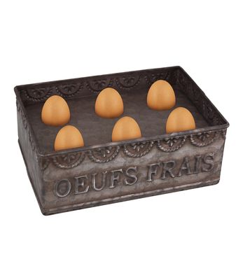 Boîte zinc "OEUFS FRAIS"