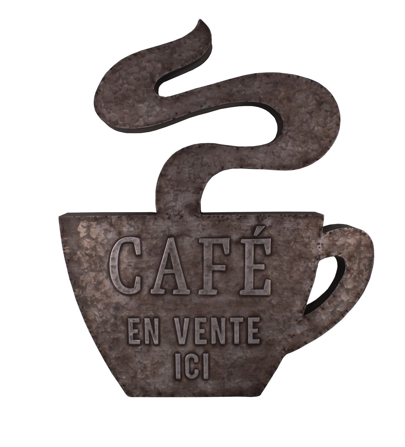 Panneau tasse zinc mural "CAFE"