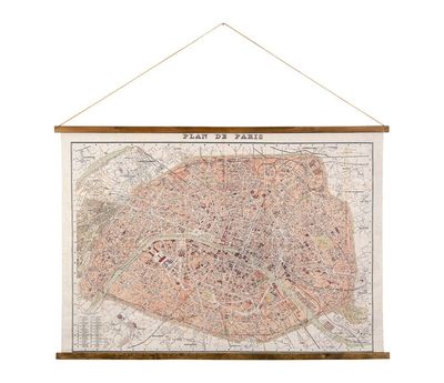 Toile plan de Paris rose