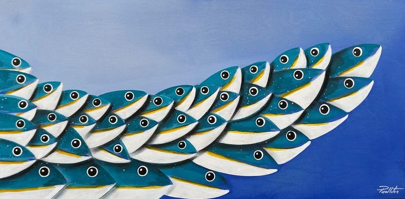 "Down Stream" 18x36" Acrylic Painting