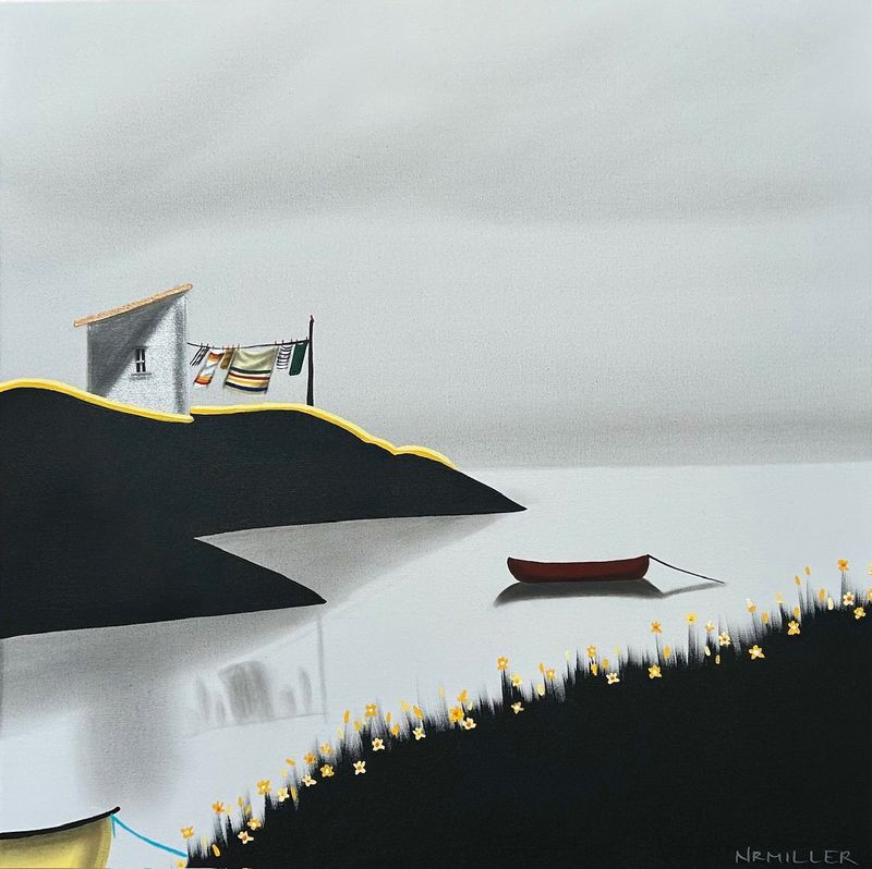 "Almost Here" 24x24" Acrylic & Charcoal on Canvas