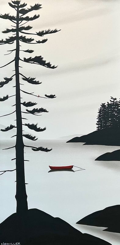 "Cast my Mind" 24x48" Acrylic & Charcoal on Canvas