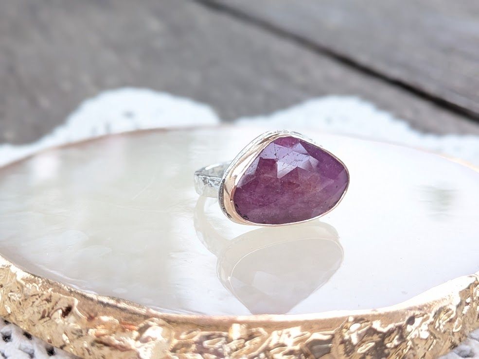 Savage Roots Joanie Ring in Pink Sapphire, 14KGF & Sterling Silver Savage Roots Joanie Ring in Pink Sapphire, 14KGF & Sterling Silver