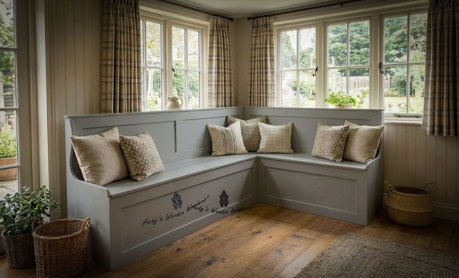 Corner Monks Bench - Corner Monks Bench - "Alexandra, Eleanor & Matching Bench - Martin in NN7