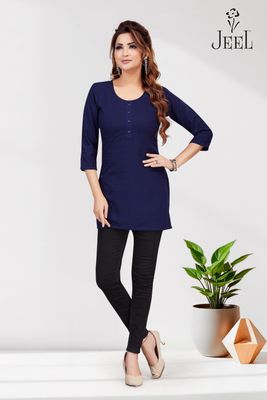 JEEL Short Kurti - Navy Blue