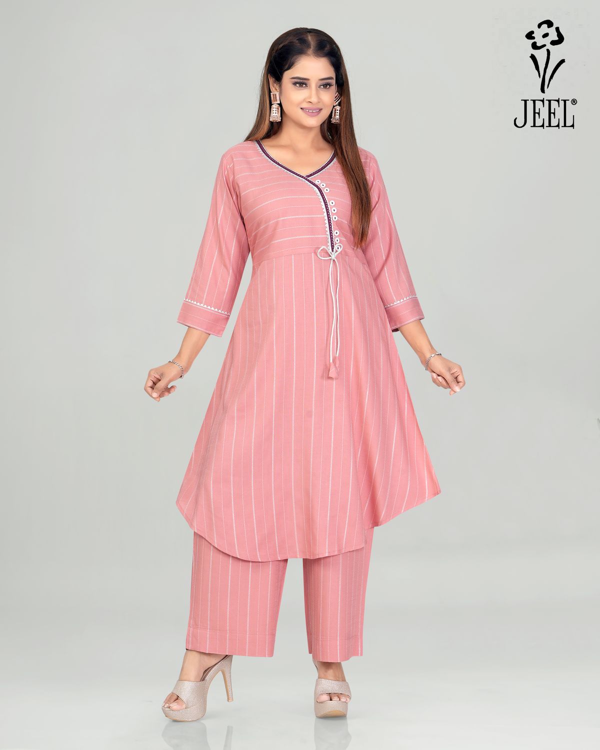 JEEL Kurti &amp; Plazo Set - Barbie Pink