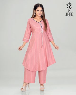 JEEL Kurti &amp; Plazo Set - Barbie Pink
