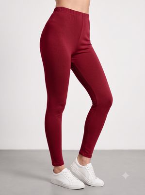 JEEL Cotton Leggings - Maroon